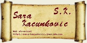 Sara Kačunković vizit kartica